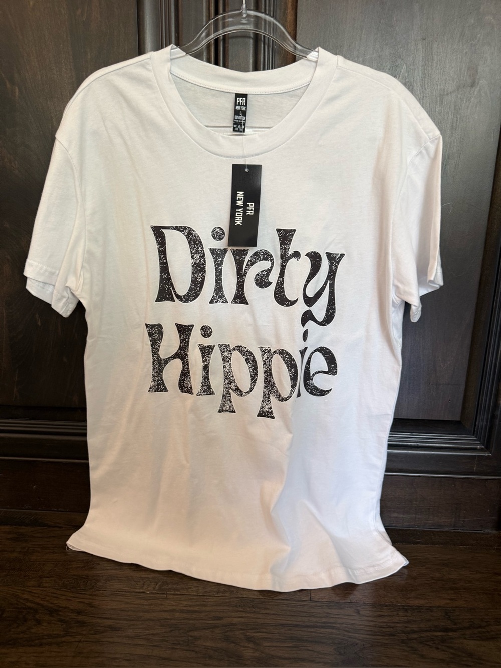White "Dirty Hippie" Graphic Tee